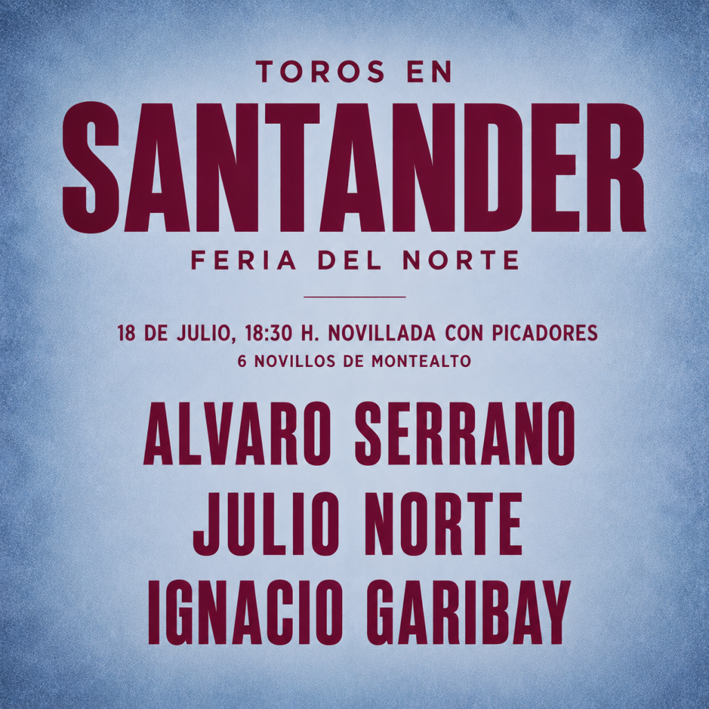 Bullfight with young bulls, July 18, Santander 2026