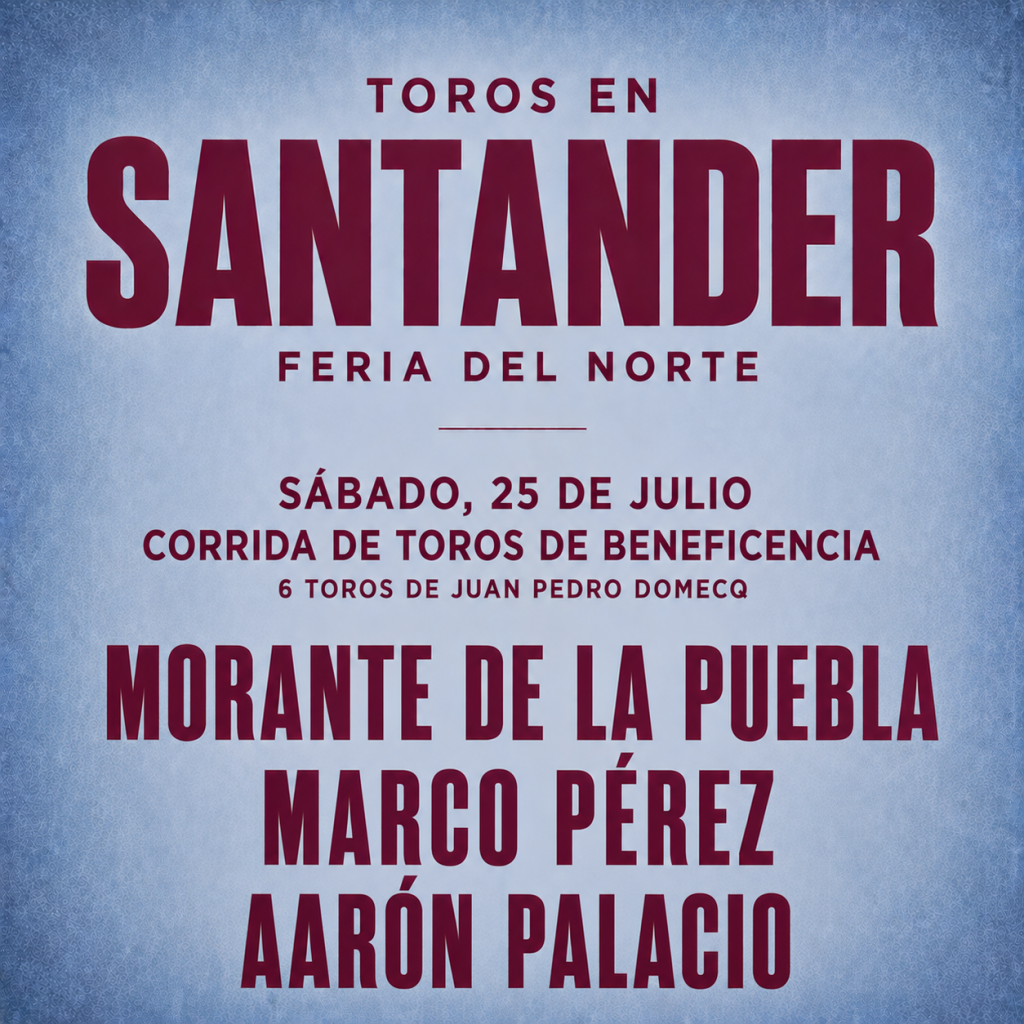Bullfighting, July 25, Santander 2026